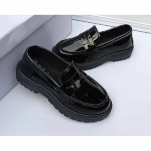 Glossy Kids Shoes- Black